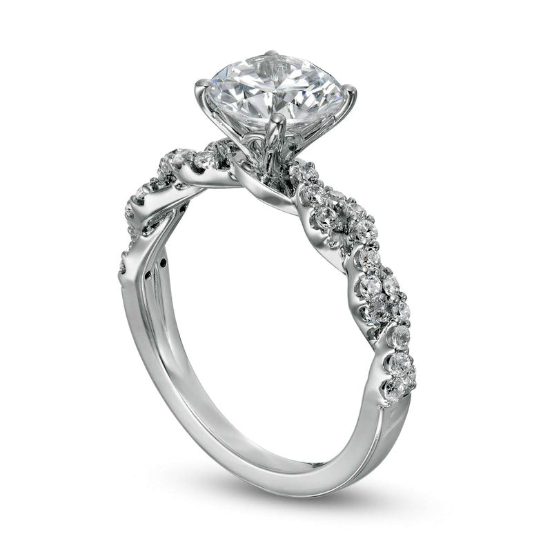 2.20 CT. T.W. Certified Lab-Created Diamond Twist Shank Engagement Ring in Solid 14K White Gold (F/VS2)