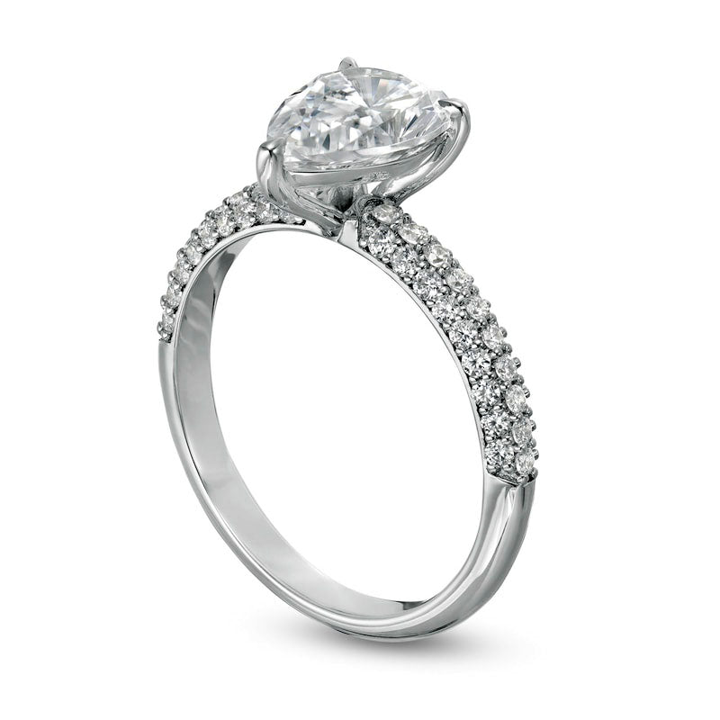 2.5 CT. T.W. Certified Lab-Created Pear-Shaped Diamond Engagement Ring in Solid 14K White Gold (F/VS2)