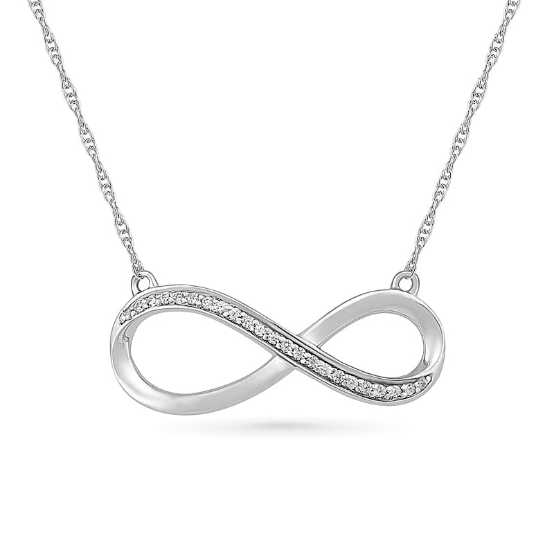 0.1 CT. T.W. Natural Diamond Infinity Necklace in Sterling Silver