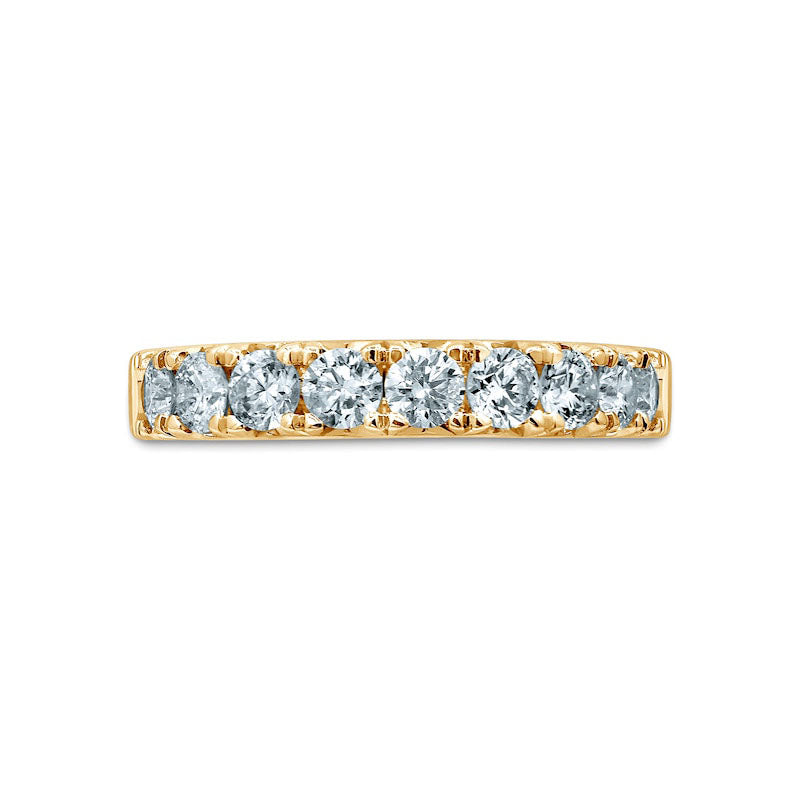 1.0 CT. T.W. Natural Diamond Nine Stone Anniversary Band in Solid 14K Gold