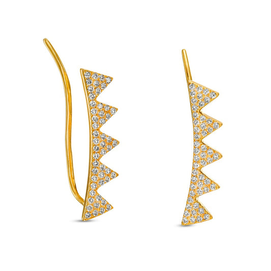 0.2 CT. T.W. Diamond Pyramid Crawler Earrings in 10K Gold