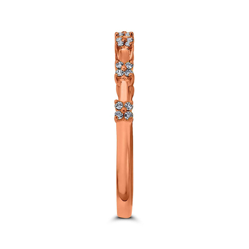 0.13 CT. T.W. Quad Natural Diamond Band in Solid 10K Rose Gold