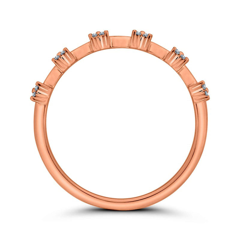 0.13 CT. T.W. Quad Natural Diamond Band in Solid 10K Rose Gold