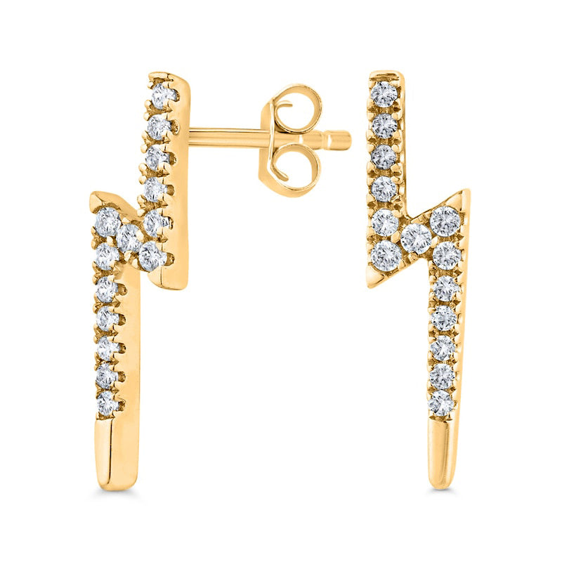 0.1 CT. T.W. Diamond Lightning Bolt Stud Earrings in 10K Gold