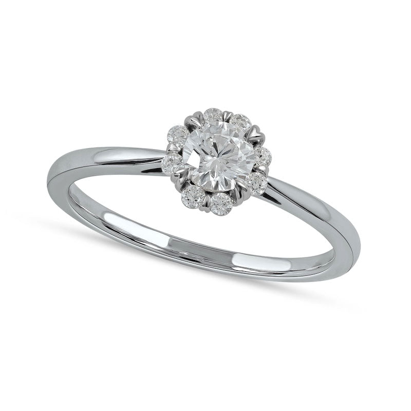 0.50 CT. T.W. Natural Diamond Frame Engagement Ring in Solid 10K White Gold (J/I3)