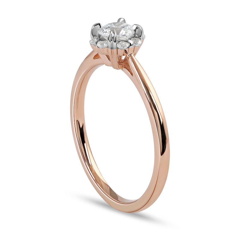 0.50 CT. T.W. Natural Diamond Frame Engagement Ring in Solid 10K Rose Gold (J/I3)