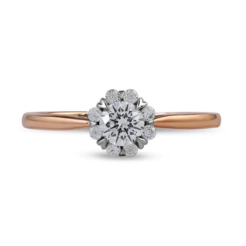 0.50 CT. T.W. Natural Diamond Frame Engagement Ring in Solid 10K Rose Gold (J/I3)