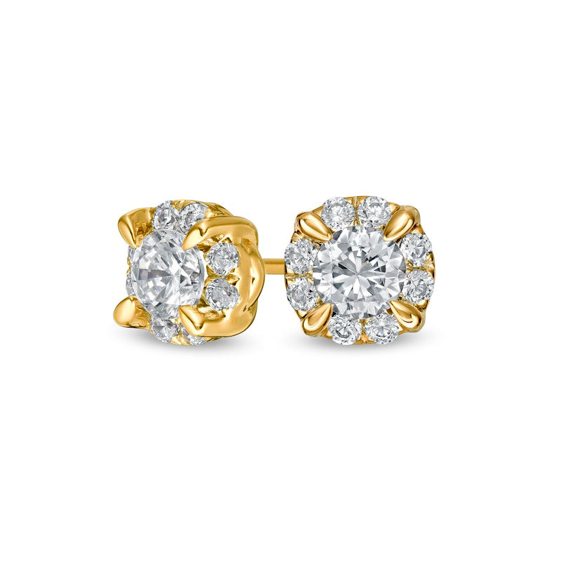 1 CT. T.W. Diamond Frame Stud Earrings in 10K Gold (J/I3)