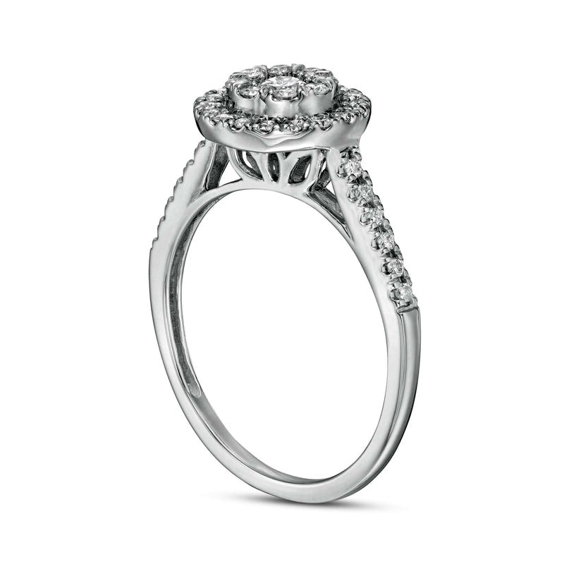 0.50 CT. T.W. Composite Natural Diamond Frame Engagement Ring in Solid 10K White Gold