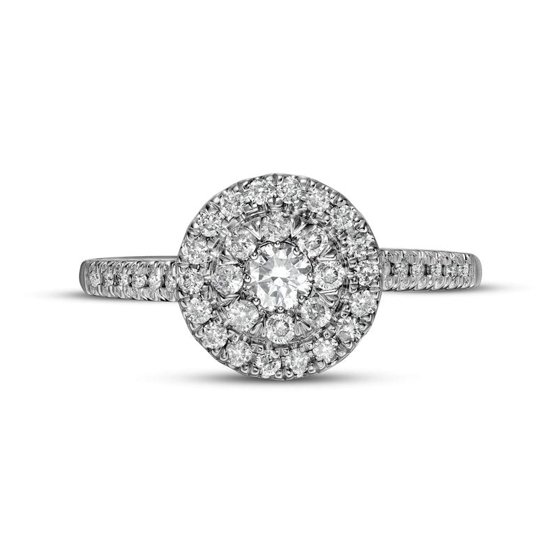 0.50 CT. T.W. Composite Natural Diamond Frame Engagement Ring in Solid 10K White Gold