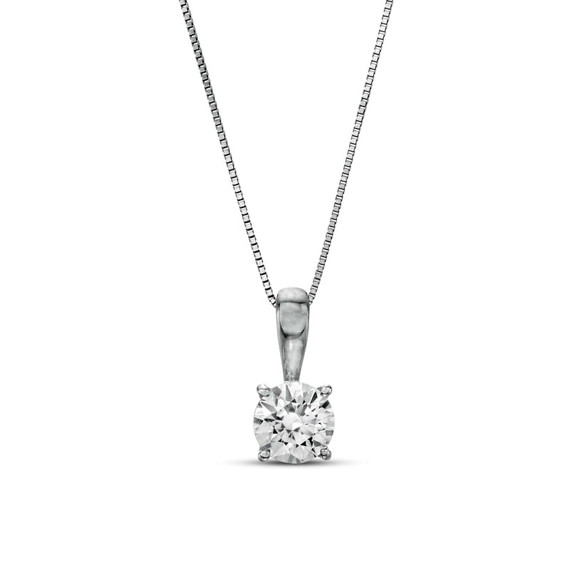 1 CT. T.W. Natural Clarity Enhanced Solitaire Pendant in 14K White Gold (J/I3)