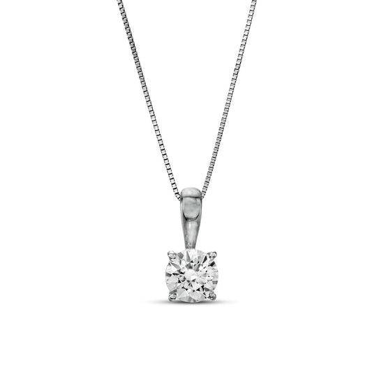 1 CT. T.W. Natural Clarity Enhanced Solitaire Pendant in 14K White Gold (J/I3)