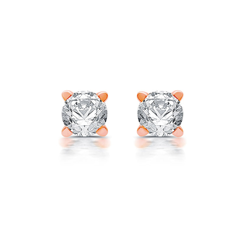 0.2 CT. T.W. Diamond Solitaire Stud Earrings in 14K Rose Gold (J/I3)