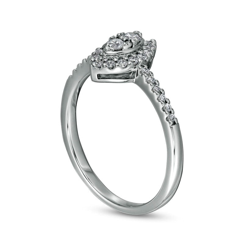 0.33 CT. T.W. Composite Marquise-Shaped Natural Diamond Frame Engagement Ring in Solid 14K White Gold