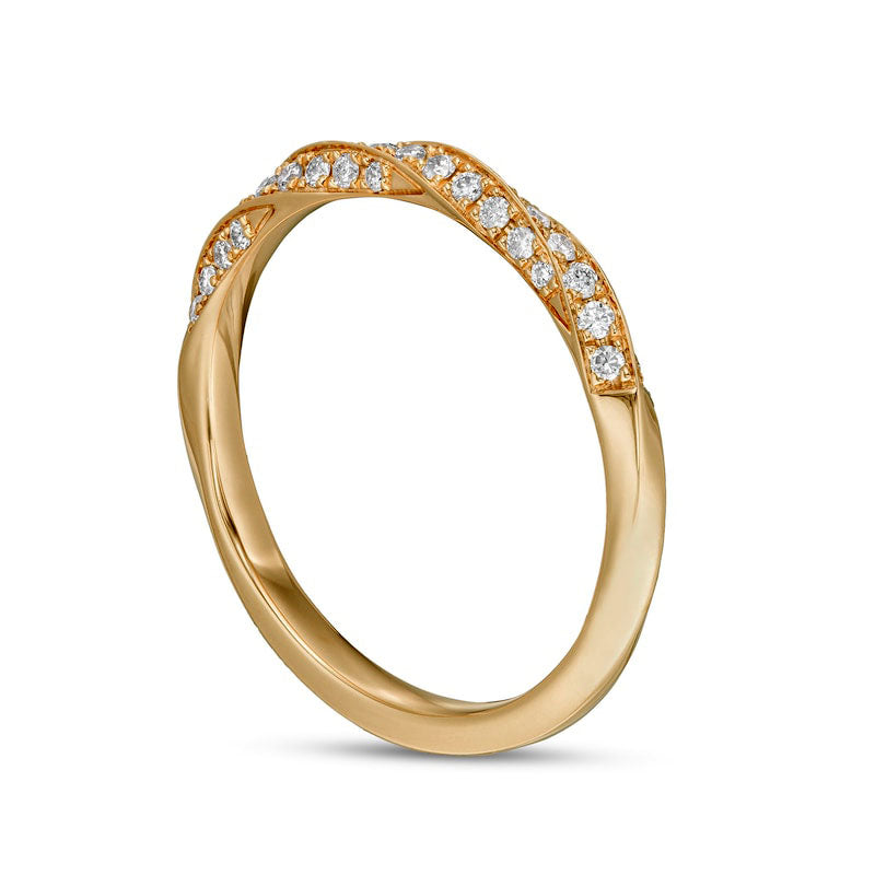 0.25 CT. T.W. Natural Diamond Twist Stackable Anniversary Band in Solid 14K Gold