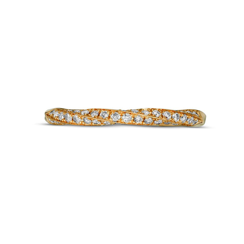 0.25 CT. T.W. Natural Diamond Twist Stackable Anniversary Band in Solid 14K Gold