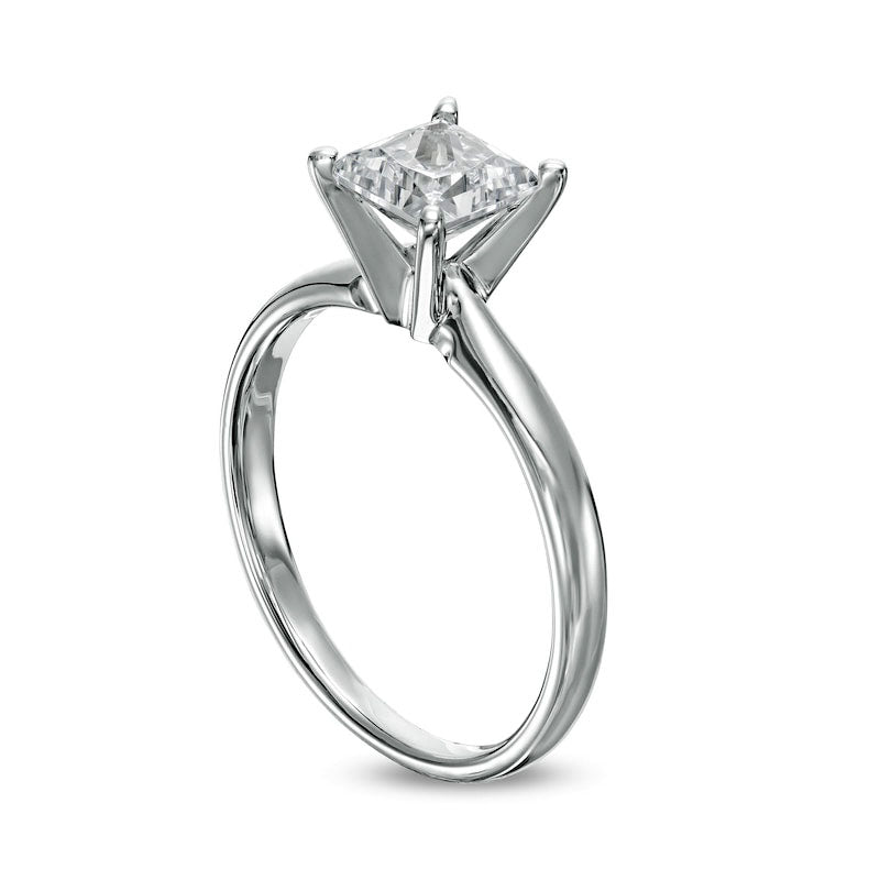 1.0 CT. Certified Princess-Cut Lab-Created Diamond Solitaire Engagement Ring in Solid 14K White Gold (F/VS2)