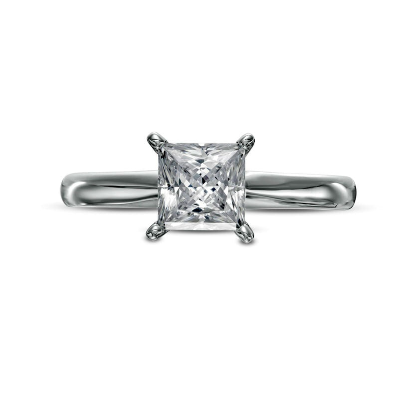 1.0 CT. Certified Princess-Cut Lab-Created Diamond Solitaire Engagement Ring in Solid 14K White Gold (F/VS2)