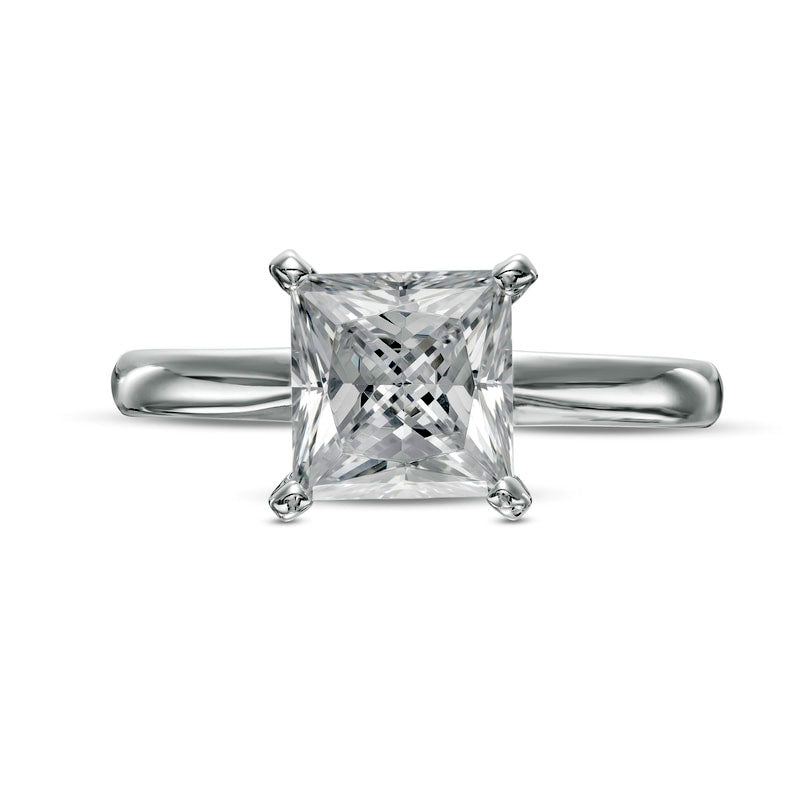 2.0 CT. Certified Princess-Cut Lab-Created Diamond Solitaire Engagement Ring in Solid 14K White Gold (F/VS2)