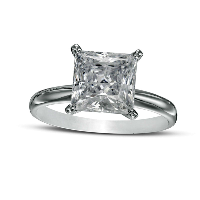 3.0 CT. Certified Princess-Cut Lab-Created Diamond Solitaire Engagement Ring in Solid 14K White Gold (F/VS2)