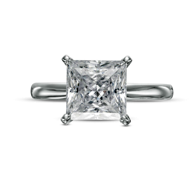 3.0 CT. Certified Princess-Cut Lab-Created Diamond Solitaire Engagement Ring in Solid 14K White Gold (F/VS2)