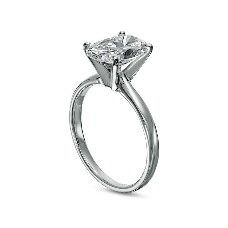 3.0 CT. Certified Oval Lab-Created Diamond Solitaire Engagement Ring in Solid 14K White Gold (F/VS2)