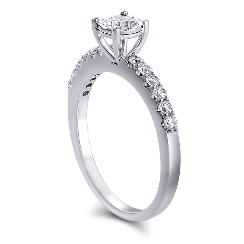 0.63 CT. T.W. Natural Diamond Engagement Ring in Solid 10K White Gold