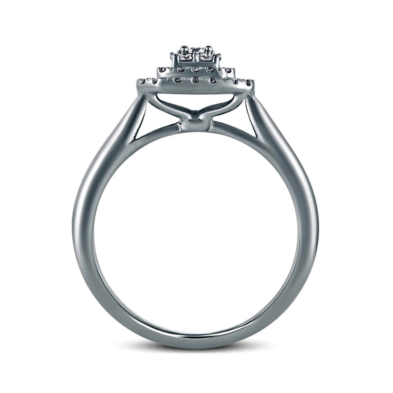 0.33 CT. T.W. Composite Natural Diamond Double Octagonal Frame Engagement Ring in Solid 10K White Gold