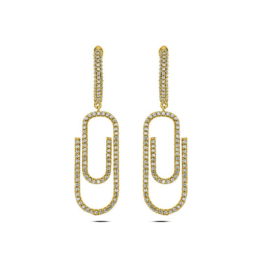 0.75 CT. T.W. Diamond Paperclip Drop Earrings in 10K Gold