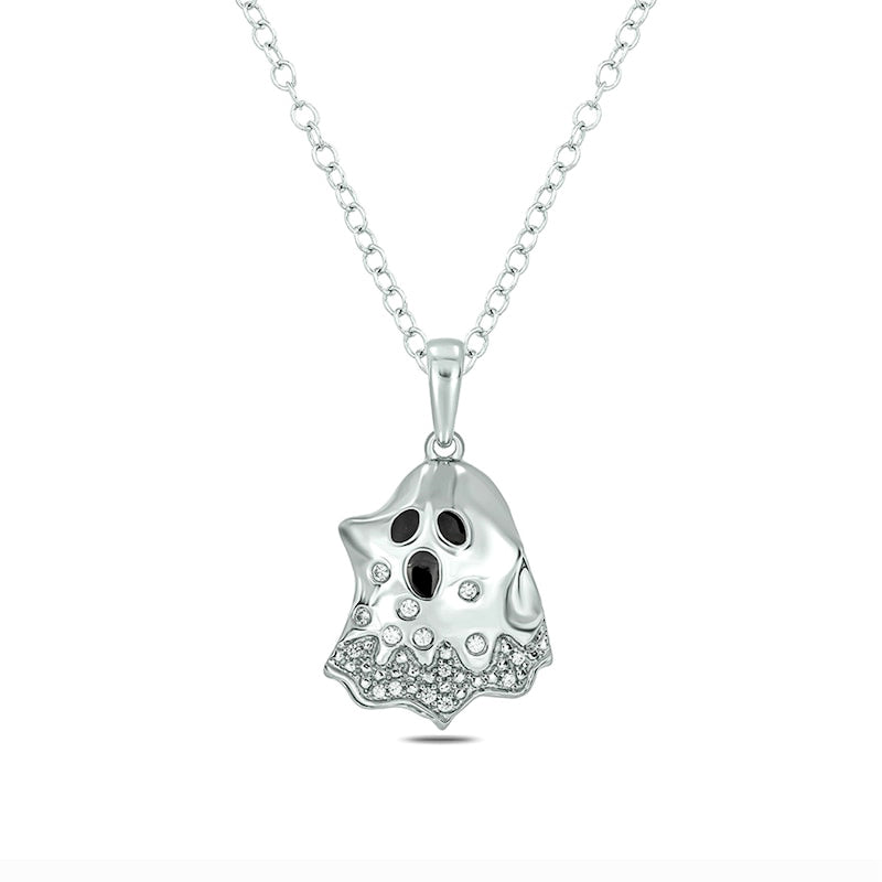 0.05 CT. T.W. Natural Diamond Ghost Pendant in Sterling Silver