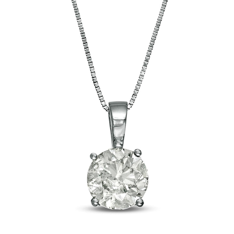 1 CT. Natural Clarity Enhanced Solitaire Pendant in 14K White Gold