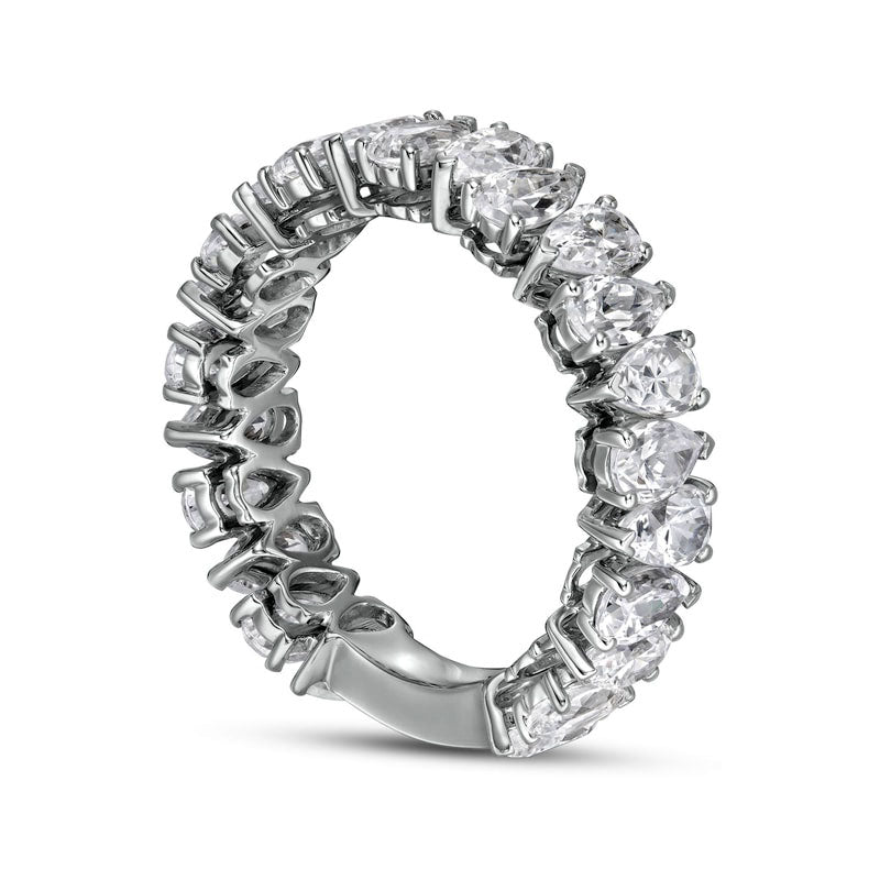 3.0 CT. T.W. Certified Pear-Shaped Lab-Created Diamond Eternity Anniversary Band in Solid 14K White Gold (F/VS2)