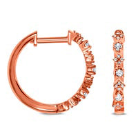 0.2 CT. T.W. Diamond Geometric Hoop Earrings in Sterling Silver with 14K Rose Gold Plate