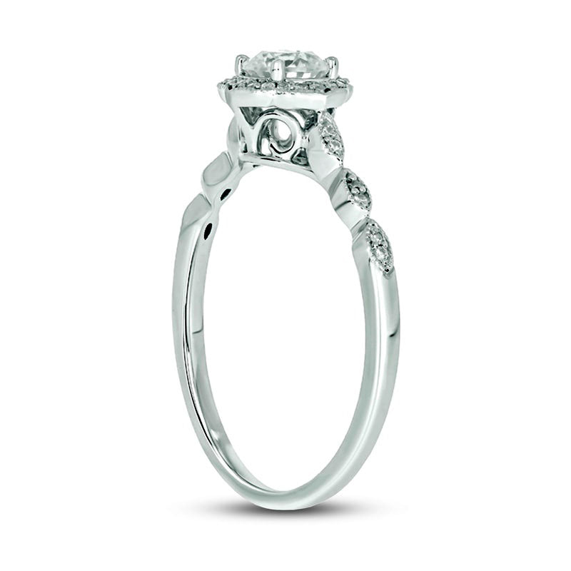 0.50 CT. T.W. Natural Diamond Frame Antique Vintage-Style Engagement Ring in Solid 10K White Gold (I/I2)