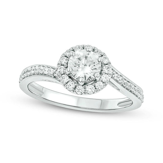 0.75 CT. T.W. Natural Diamond Bypass Engagement Ring in Solid 14K White Gold (I/I2)