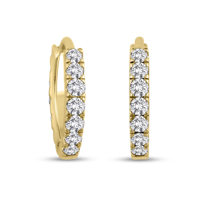 0.25 CT. T.W. Diamond Hoop Earrings in 10K gold