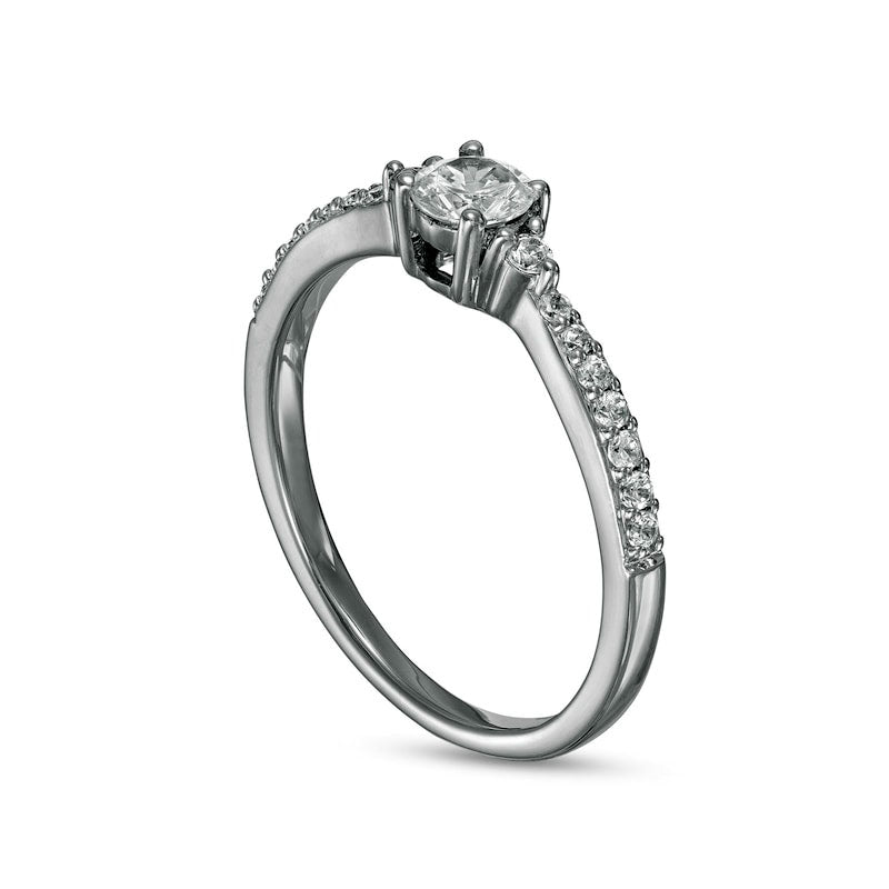 0.38 CT. T.W. Natural Diamond Engagement Ring in Solid 10K White Gold (J/I3)