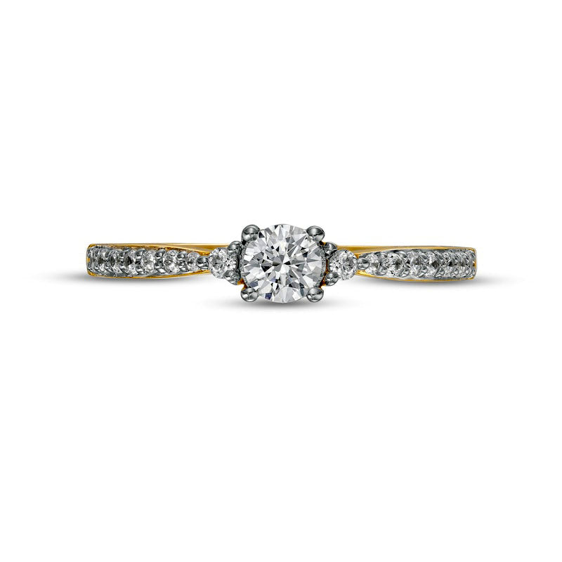 0.38 CT. T.W. Natural Diamond Engagement Ring in Solid 10K Yellow Gold (J/I3)