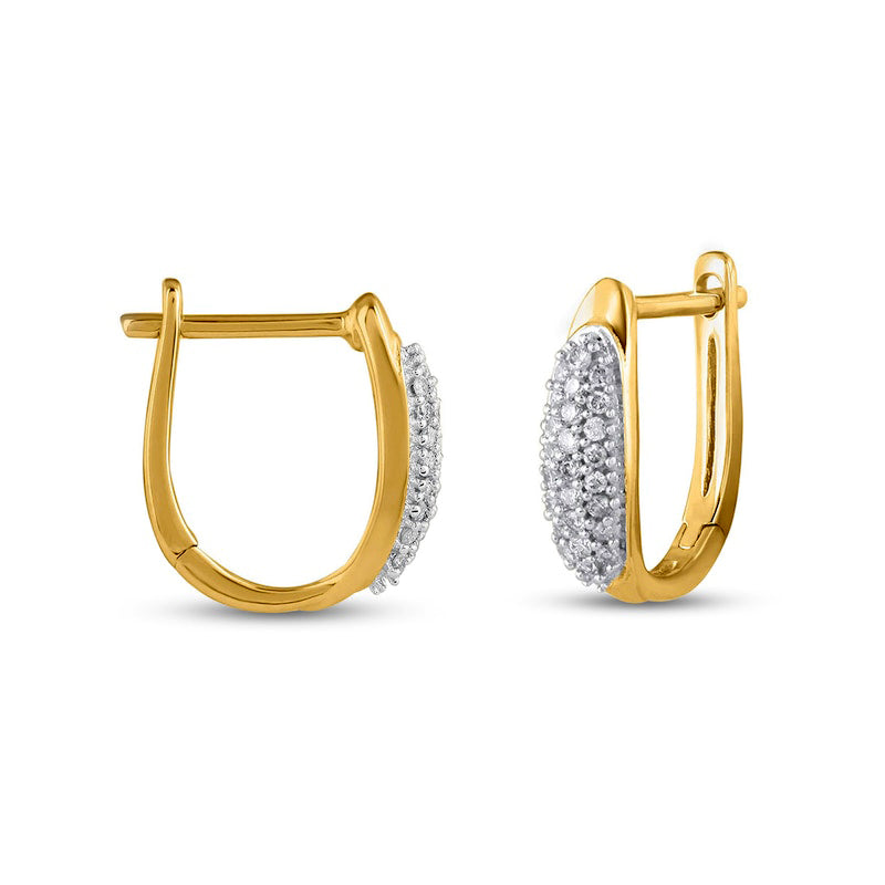 0.2 CT. T.W. Composite Oval-Shaped Diamond Hoop Earrings in 10K Gold