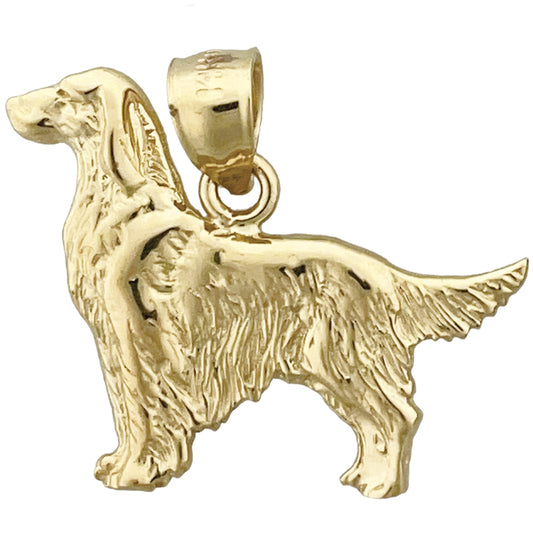 14K Gold Irish Setter Dog Pendant