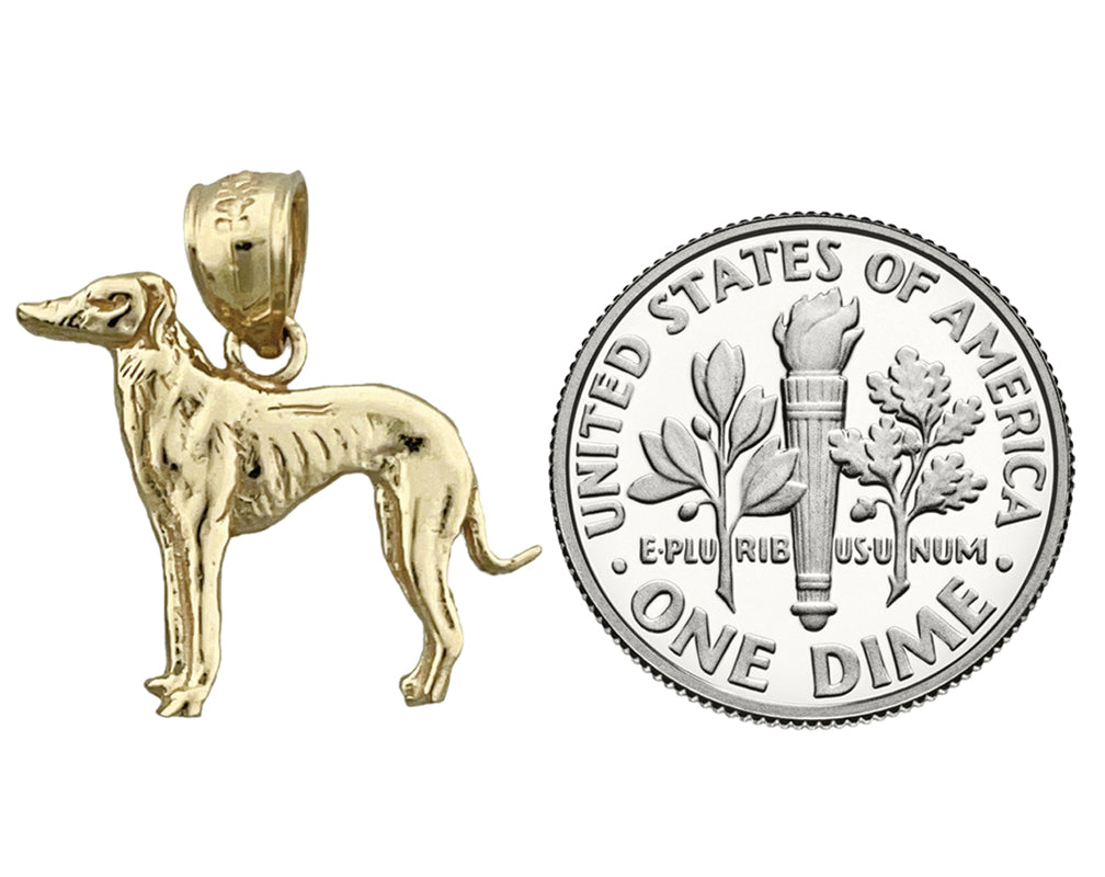 14K Gold Greyhound Charm