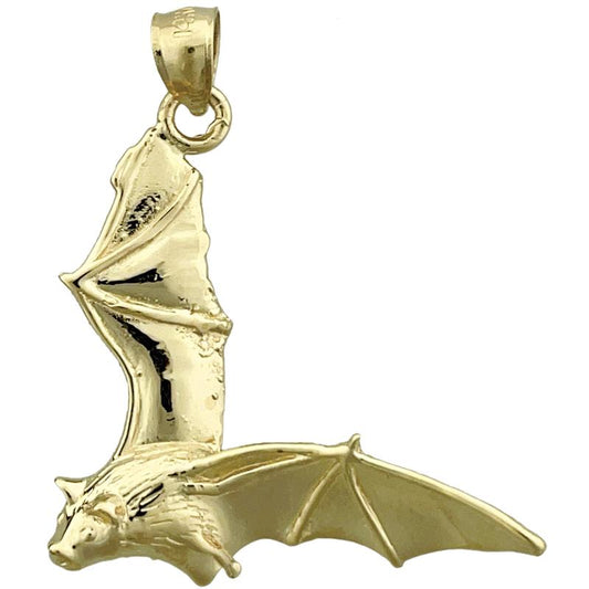 14K Yellow or White Gold Flying Bat Pendant