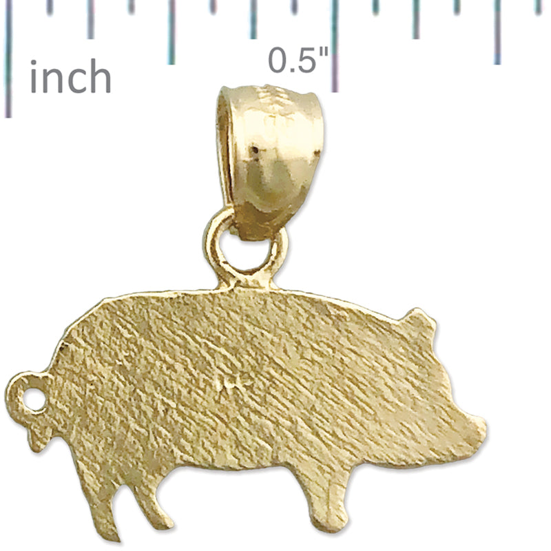 14K Yellow Gold Gold Pig Charm