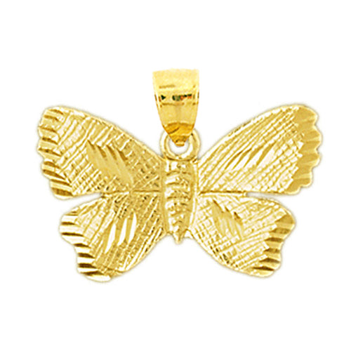 14K Gold 23MM Butterfly Pendant