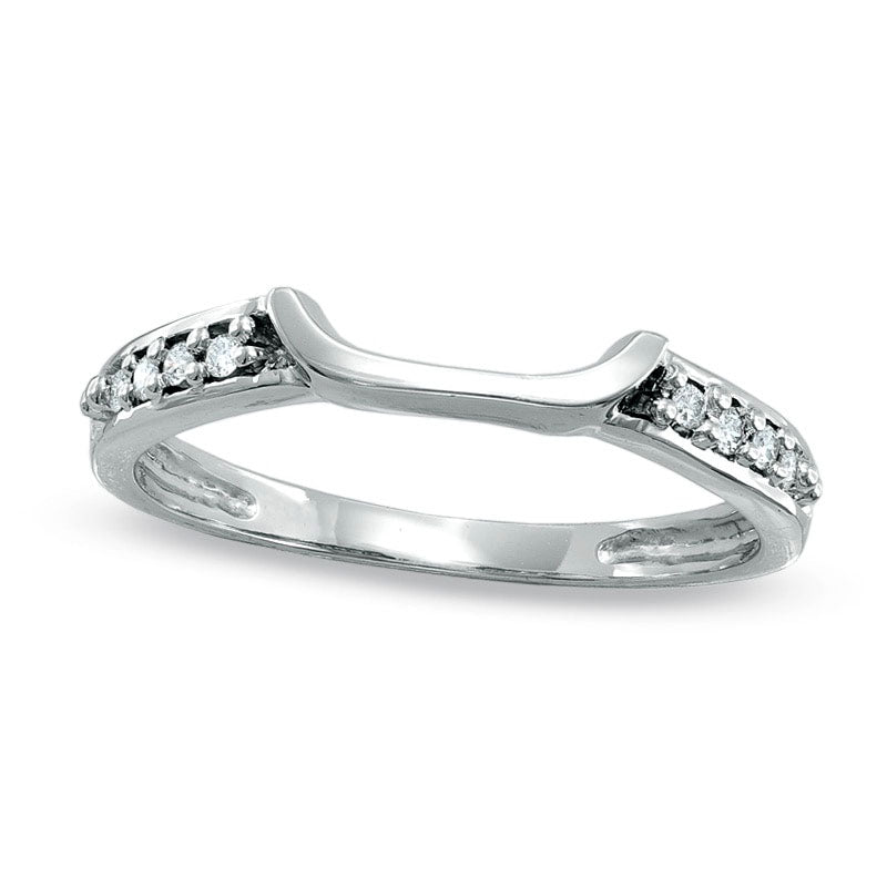 Previously Owned - Ladies' Natural Diamond Accent Wedding Band in Solid 14K White Gold