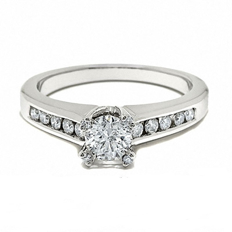 Previously Owned - 0.75 CT. T.W. Natural Diamond Engagement Ring in Solid 14K White Gold