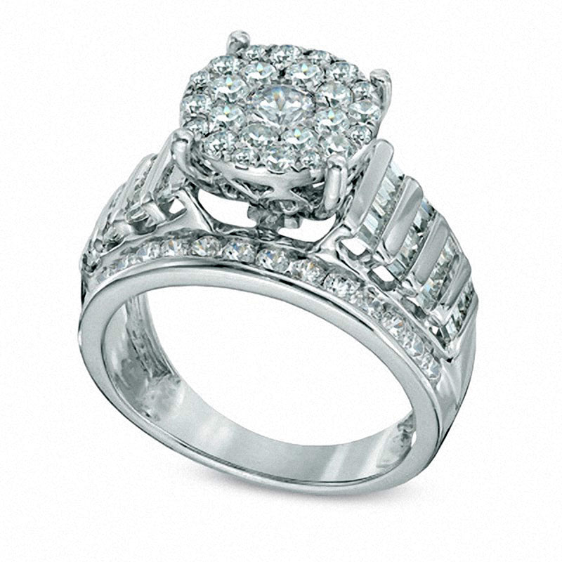 Previously Owned - 2.0 CT. T.W. Composite Natural Diamond Engagement Ring in Solid 14K White Gold