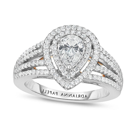 Previously Owned - Adrianna Papell 1.5 CT. T.W. Pear-Shaped Natural Diamond Engagement Ring in Solid 14K Two-Tone Gold