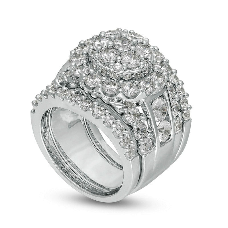 Previously Owned - 5 CT. T.W. Composite Natural Diamond Three-Piece Bridal Engagement Ring Set in Solid 10K White Gold