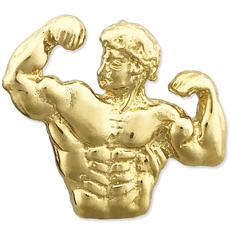 14K Gold Bodybuilder Biceps Pendant Slide